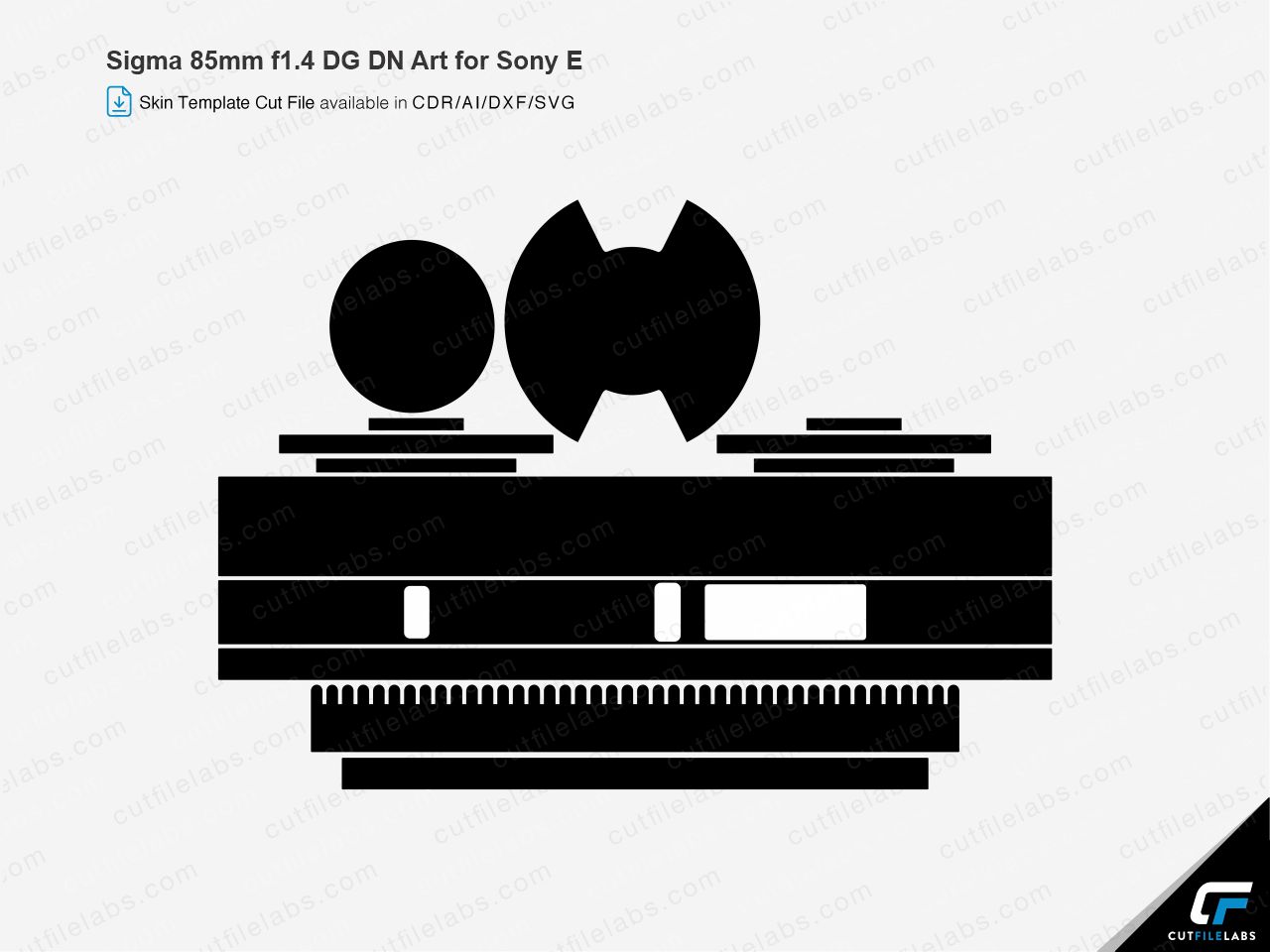 Sigma 85mm f1.4 DG DN Art for Sony E (2020) Cut File Template | CutFileLabs