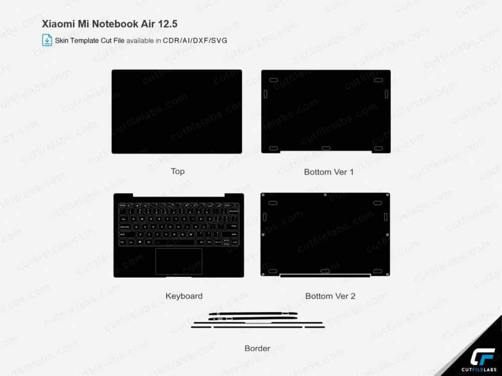 Xiaomi Mi Notebook Air 12.5 (2019) Cut File Template | CutFileLabs