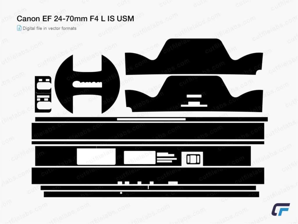 Canon EF 24-70mm F4 L IS USM (2012) Cut File Template