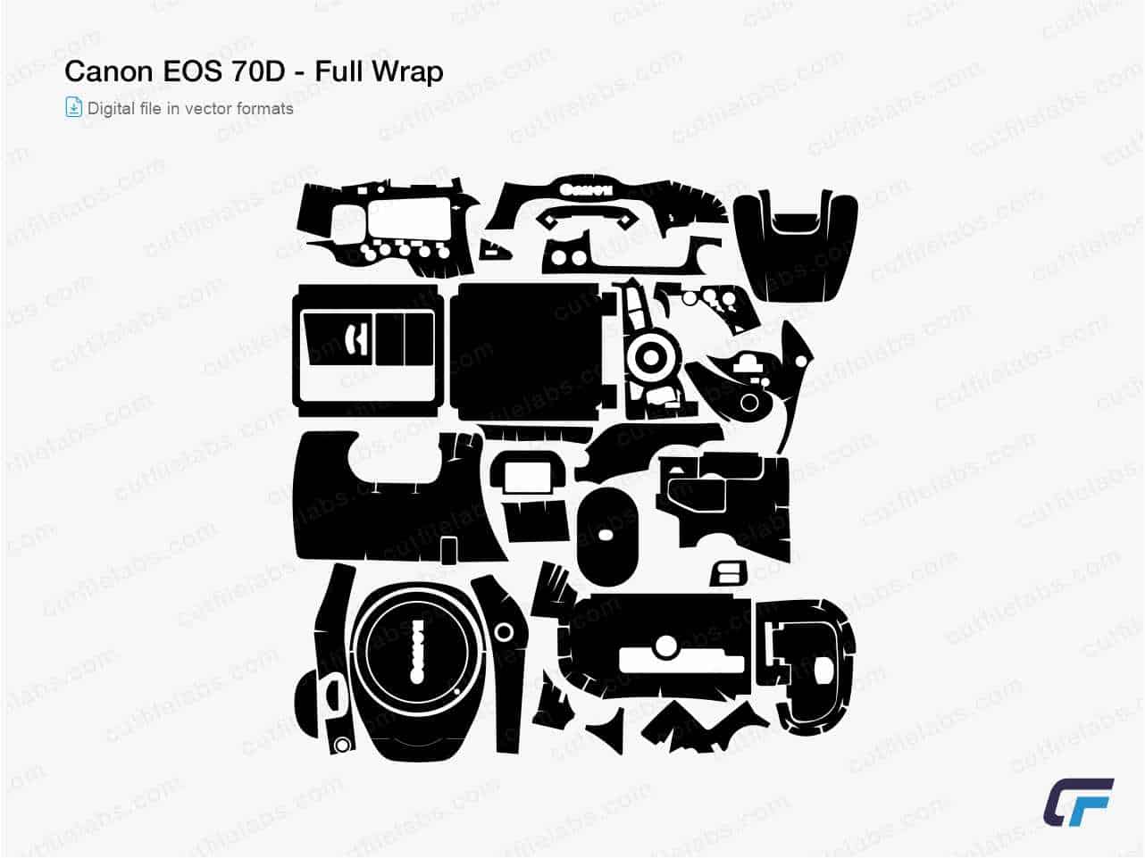 Canon EOS 70D (2013) Cut File Template