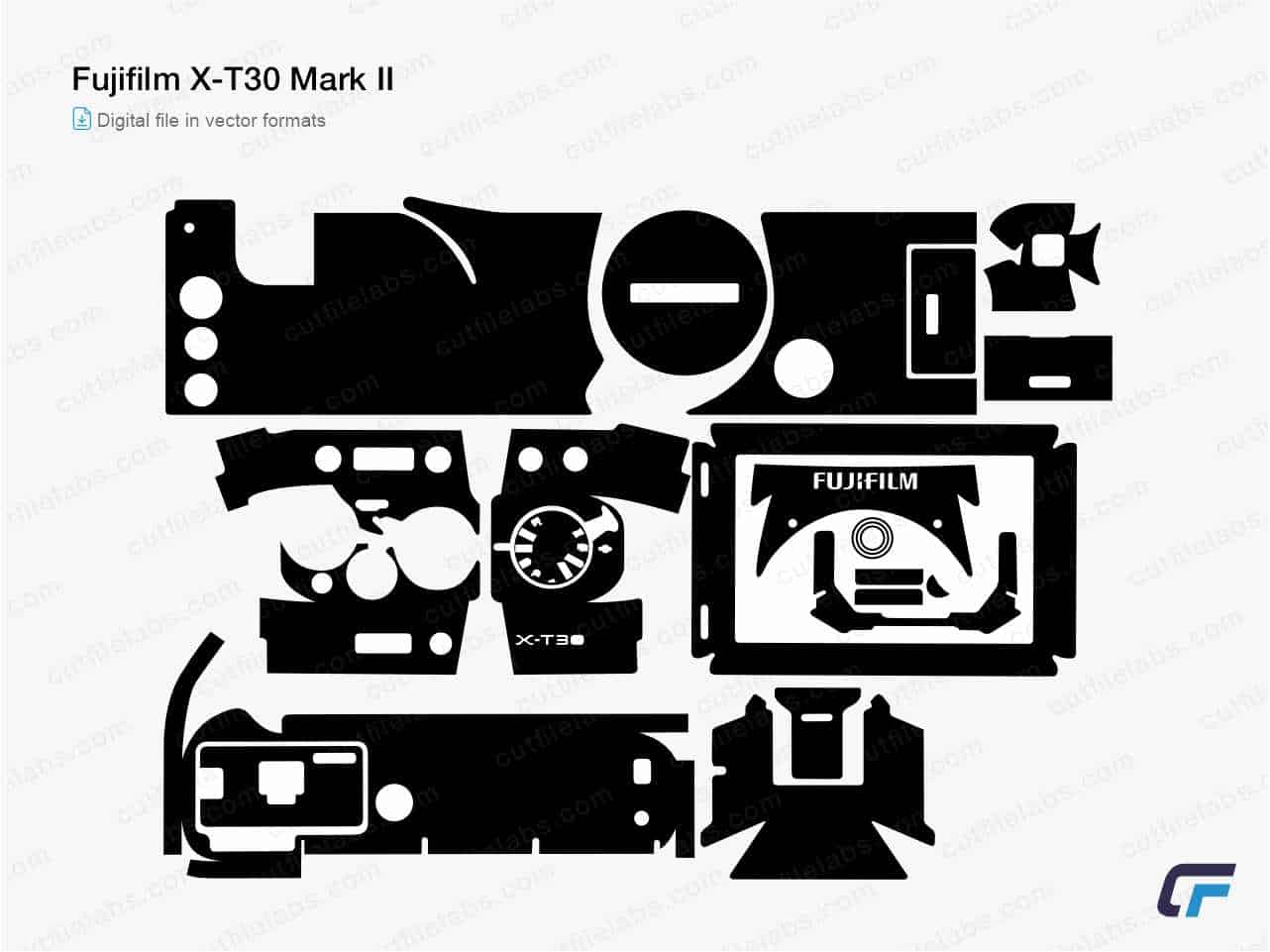 Fujifilm X-T30 Mark II Cut File Template