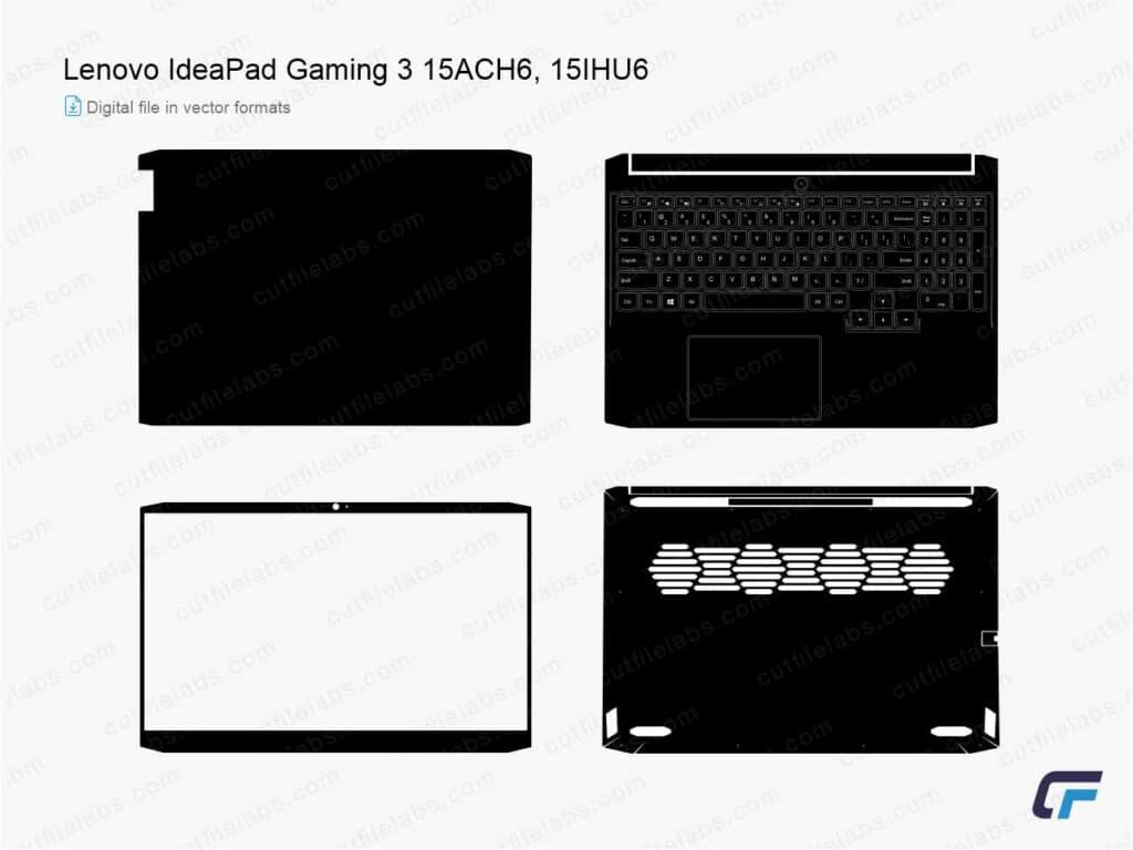 Lenovo IdeaPad Gaming 3 15ACH6, 15IHU6 Cut File Template