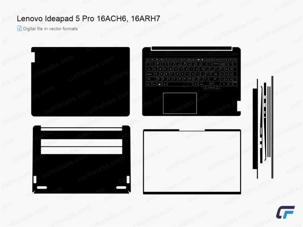 Lenovo Ideapad 5 Pro 16ACH6, 16ARH7 Cut File Template