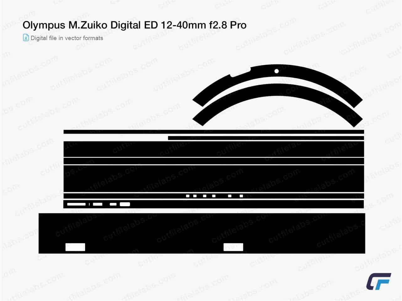 Olympus M.Zuiko Digital ED 12-40mm f2.8 Pro (2013) Cut File Template