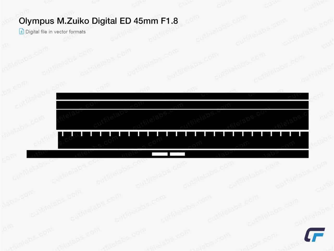 Olympus M.Zuiko Digital ED 45mm F1.8 (2012) Cut File Template