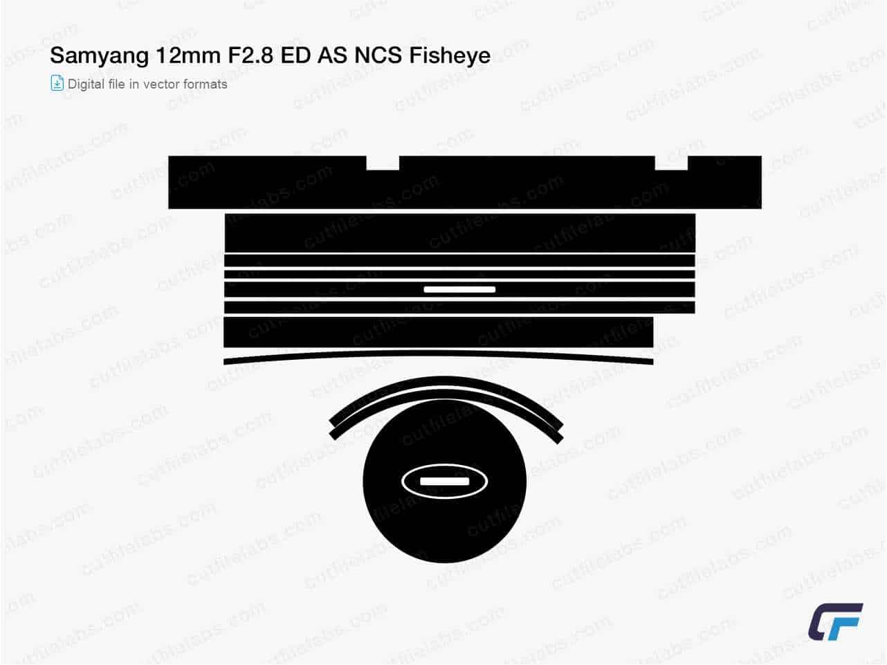 Samyang 12mm F2.8 ED AS NCS Fisheye Cut File Template