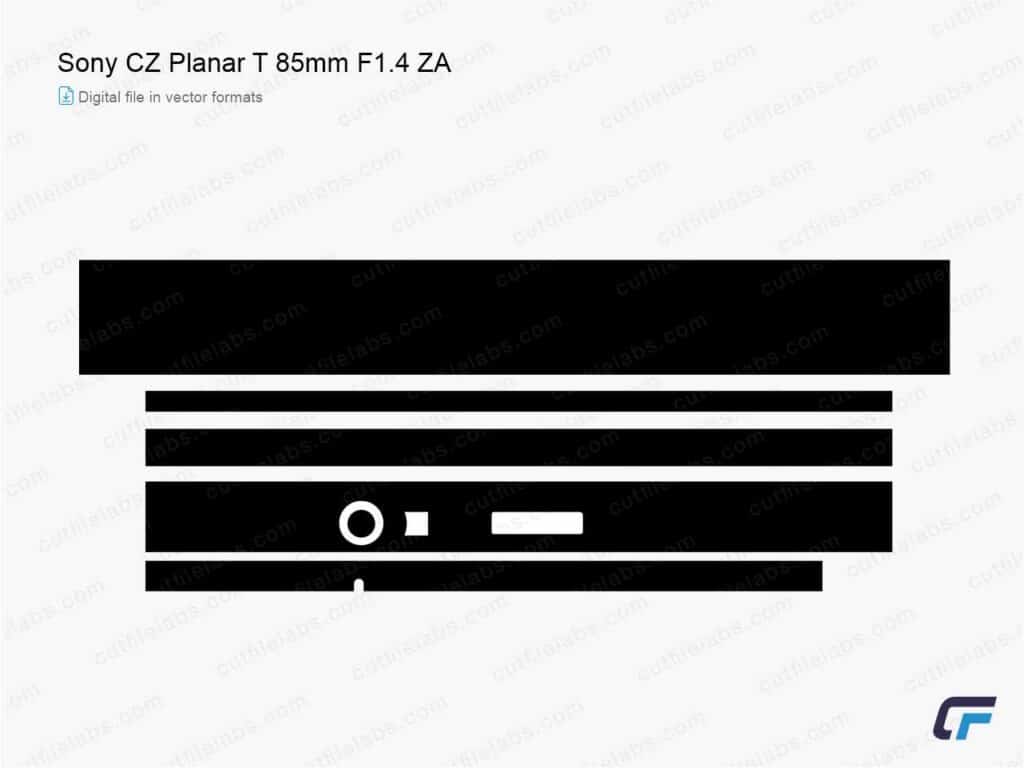 Sony Carl Zeiss Planar T 85mm f1.4 ZA (2006) Cut File Template