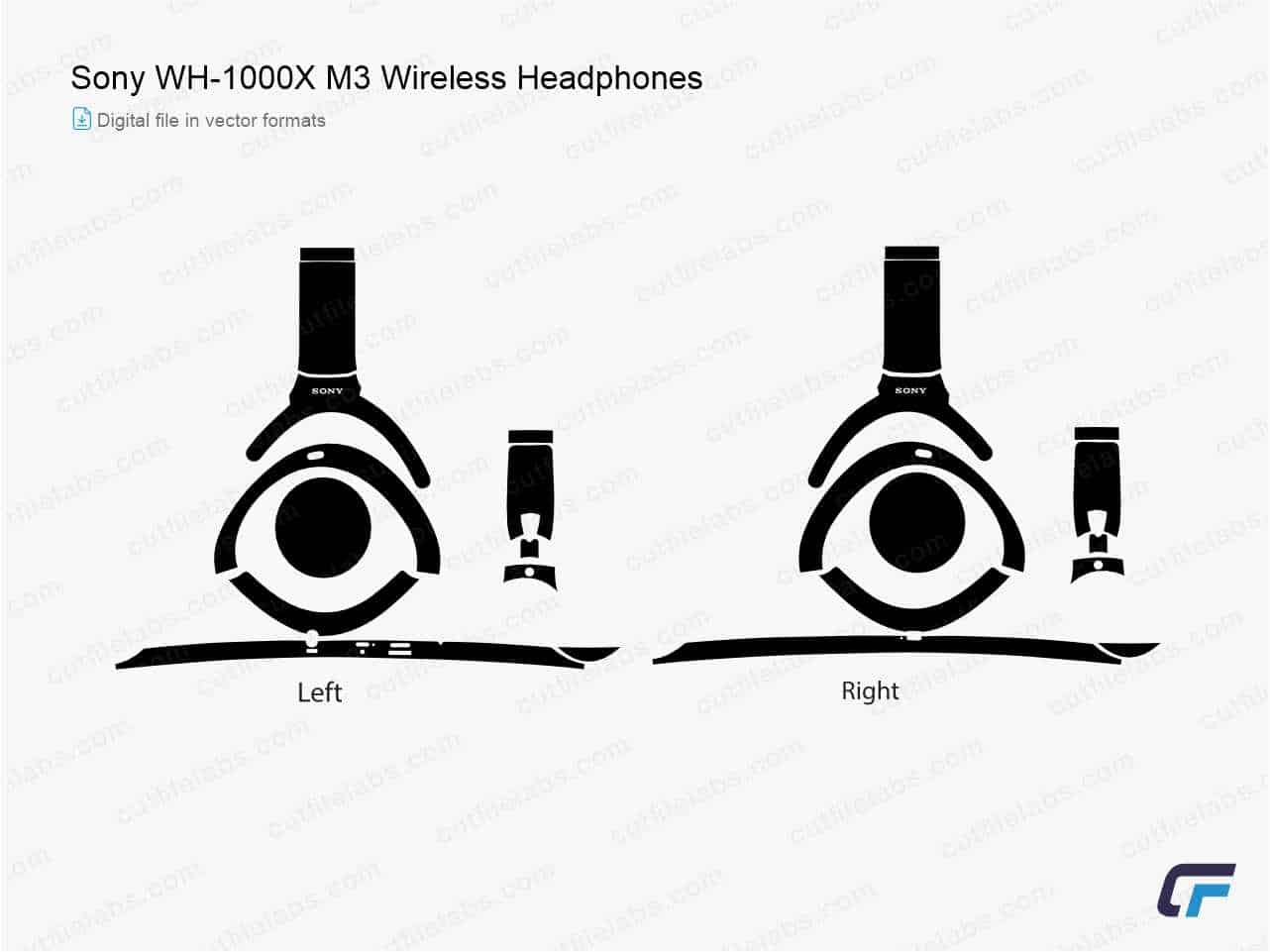 Sony WH-1000XM3 Wireless Headset 2019 Cut File Template