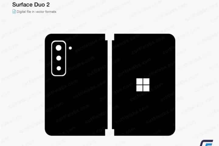 Surface Duo 2 Skin Template Cut File Vector