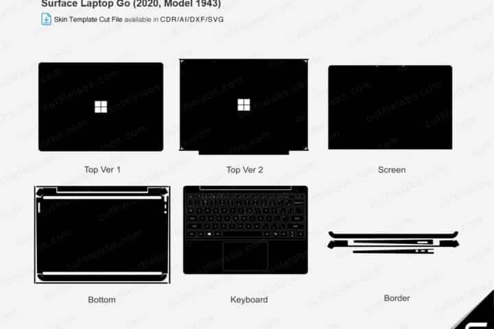 Surface Laptop Go (2020, Model 1943) Cut File Template