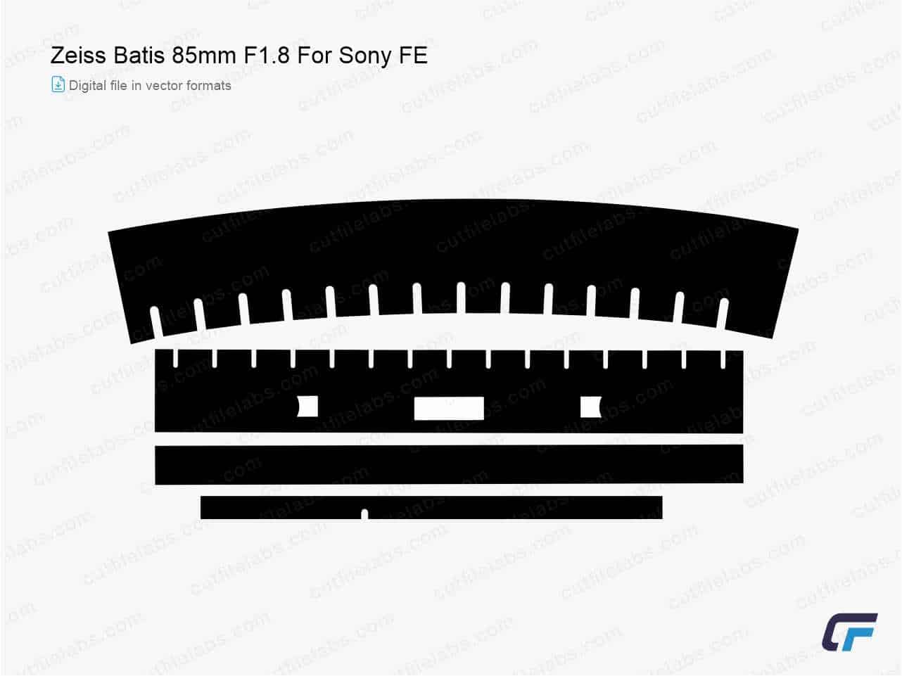 Zeiss Batis 85mm F1.8 For Sony FE (2015) Cut File Template