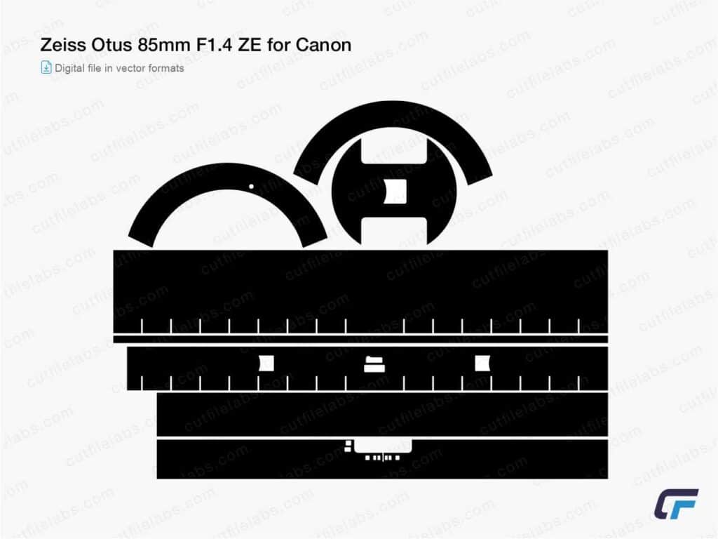 Zeiss Otus 85mm F1.4 ZE for Canon (2015) Cut File Template