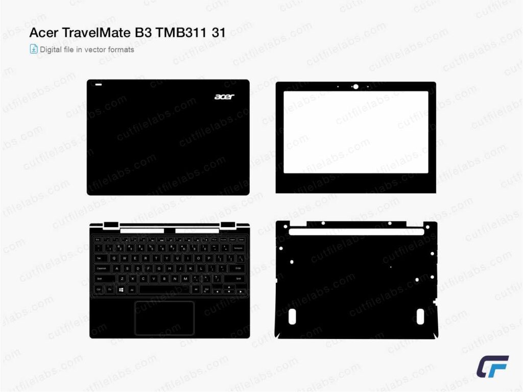 Acer TravelMate B3 TMB311 31 (2021) Cut File Template