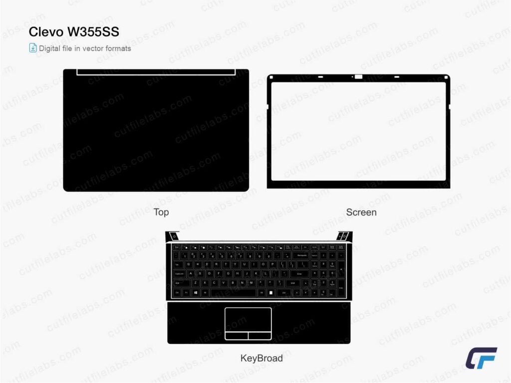 Clevo W355SS Cut File Template