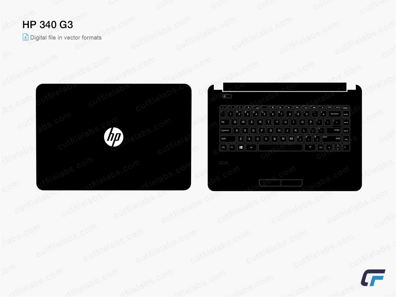 HP NoteBook 340 G3 (2017) Cut File Template
