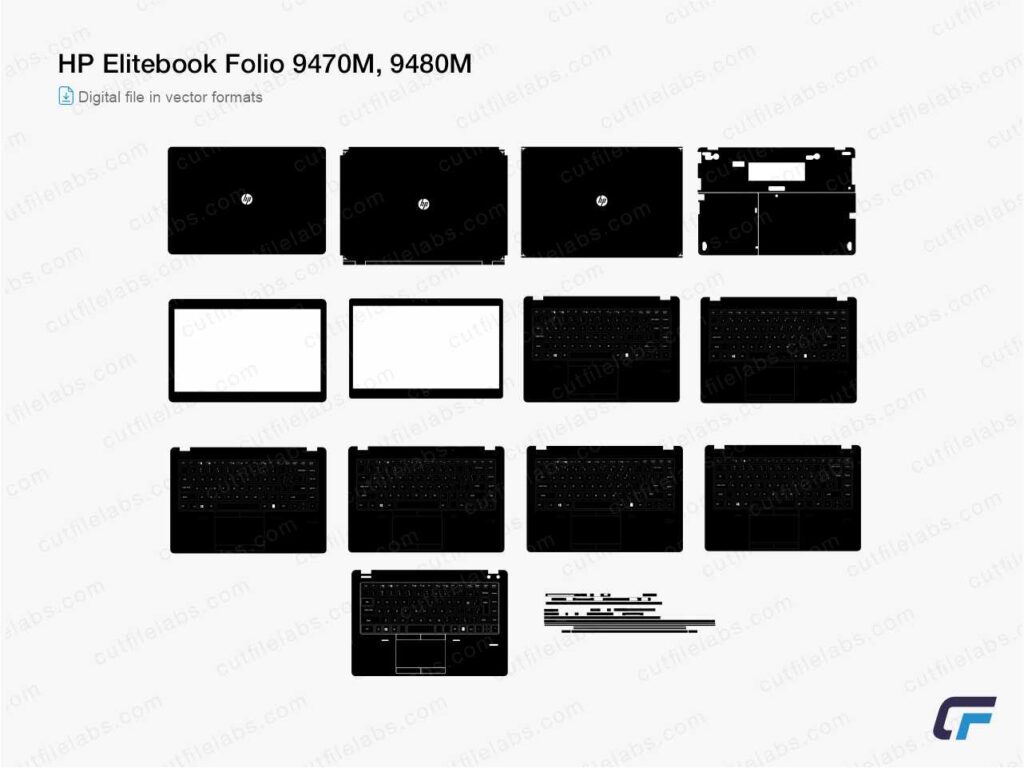 HP Elitebook Folio 9470m, 9480m Cut File Template