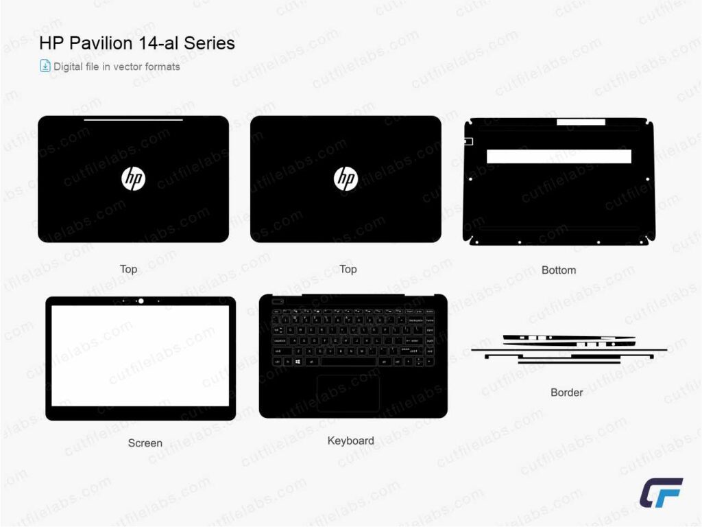 HP Pavilion 14-al Series (2017) Cut File Template