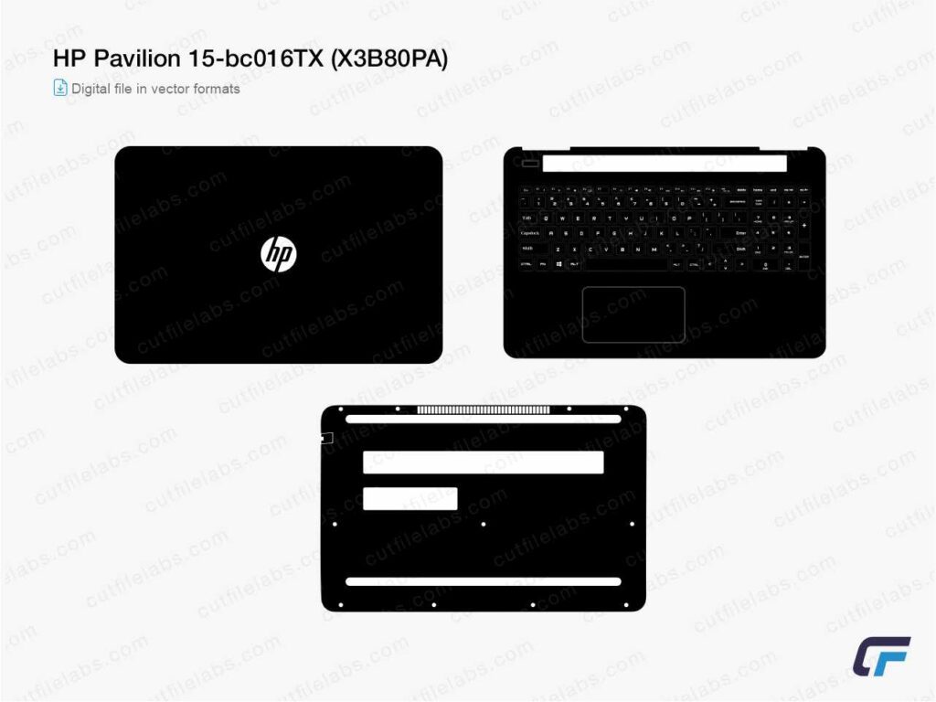 HP Pavilion 15-bc016TX (X3B80PA) (2016) Cut File Template