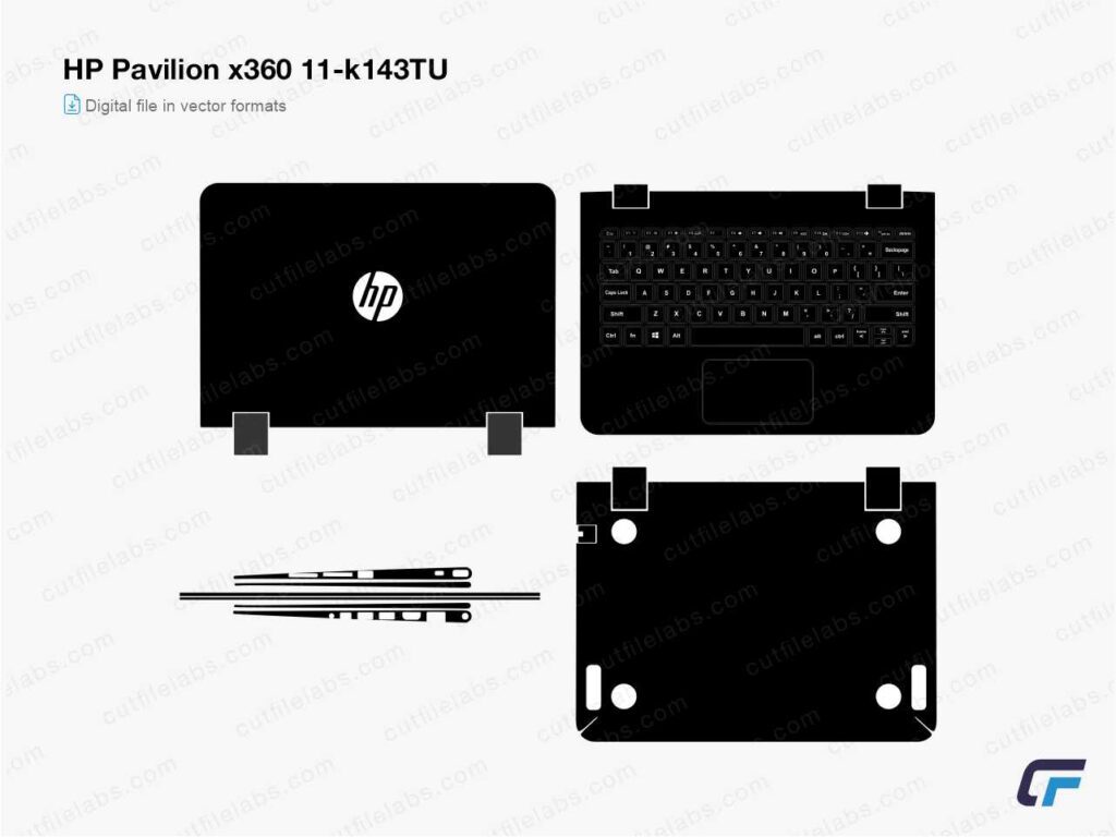 HP Pavilion x360 11-k143TU Cut File Template