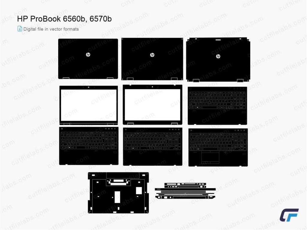 HP ProBook 6560b, 6570b Cut File Template