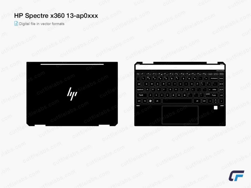 HP Spectre x360 13-ap0xxx Cut File Template