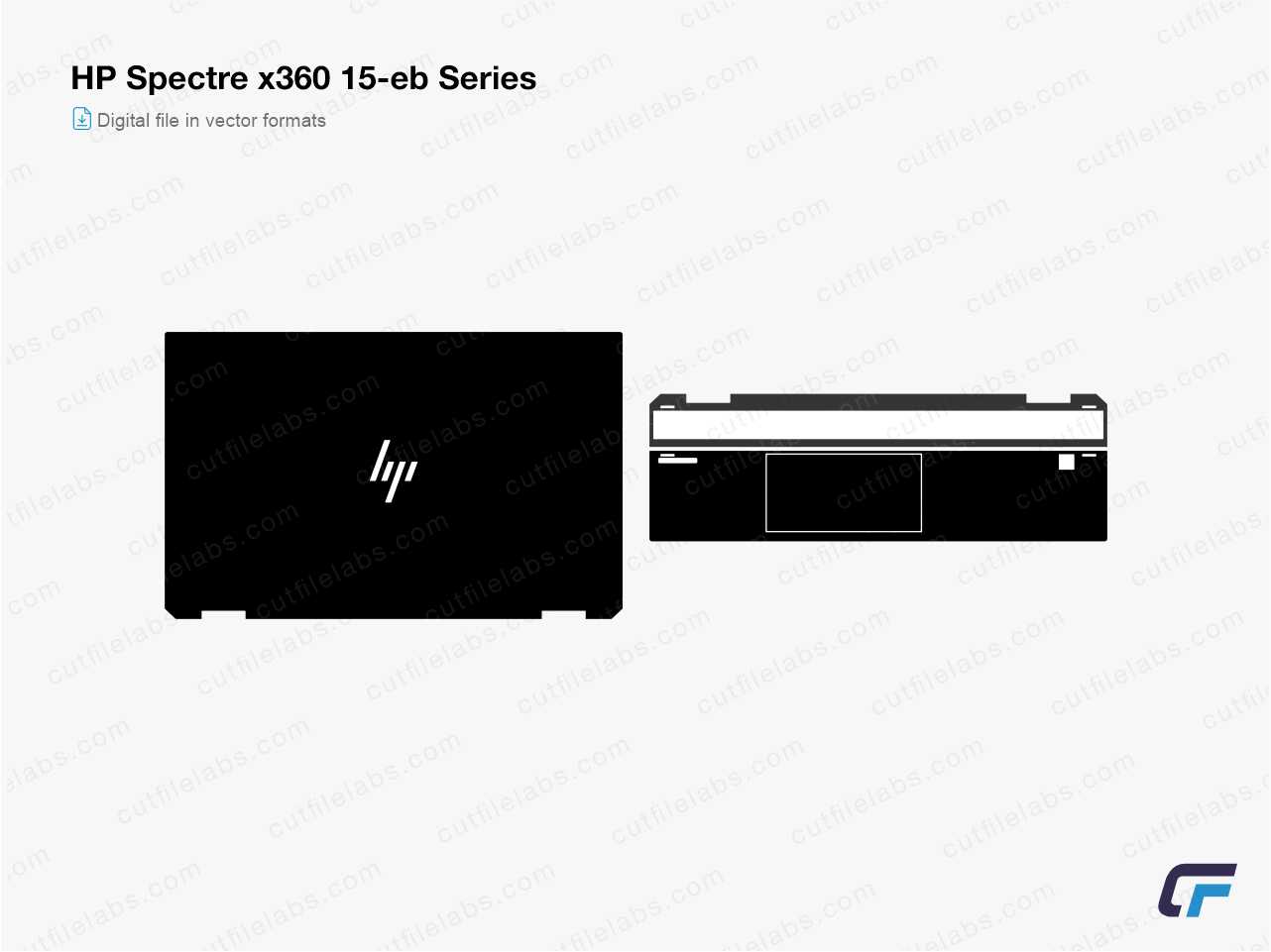HP Spectre x360 15-eb Series Cut File Template