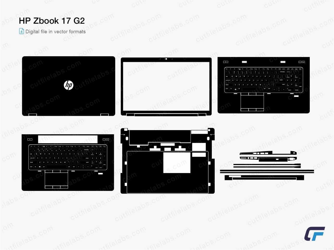 HP Zbook 17 G2 Cut File Template
