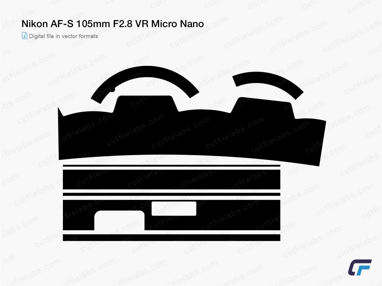 Nikon AF-S 105mm F2.8 VR Micro Nano Cut File Template