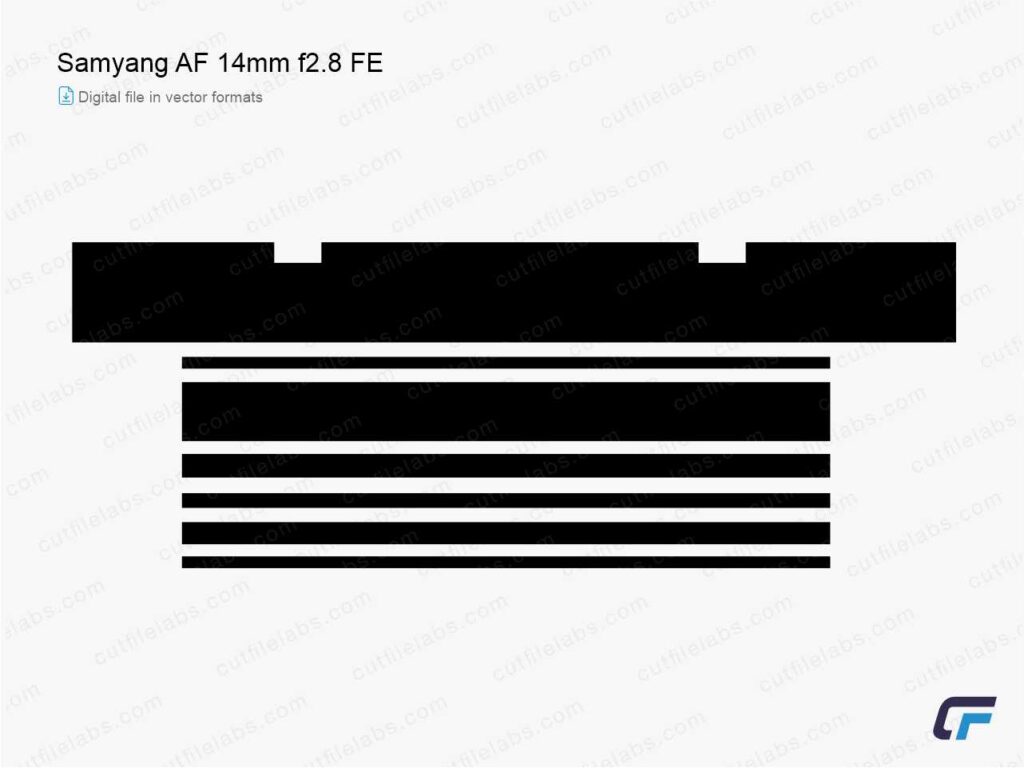 Samyang AF 14mm f2.8 FE (2017) Cut File Template