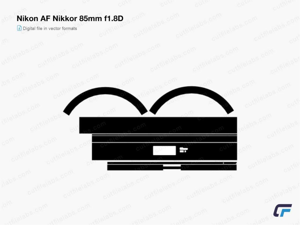Nikon AF Nikkor 85mm f1.8D (2010)Cut File Template