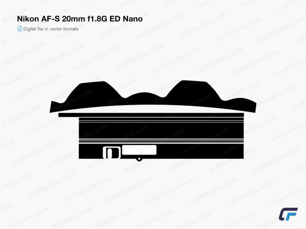 Nikon AF-S 20mm f1.8G ED Nano (2015) Cut File Template