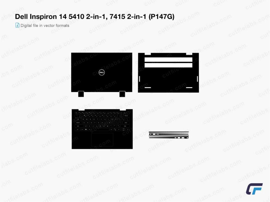 Dell Inspiron 14 5410 2-in-1, 7415 2-in-1 (P147G) Cut File Template