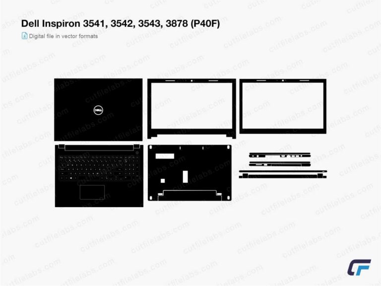 Dell Inspiron 3541, 3542, 3543, 3878 (P40F) (2014, 2015, 2016) Cut File Template