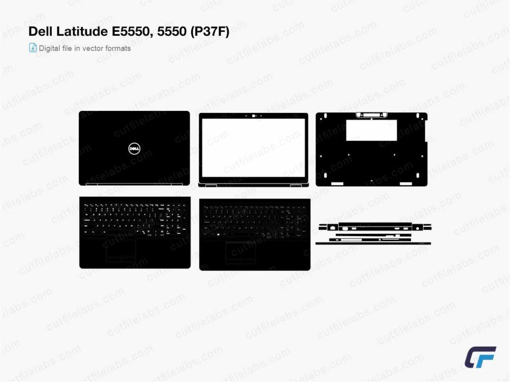 Dell Latitude E5550, 5550 (P37F) (2015) Cut File Template