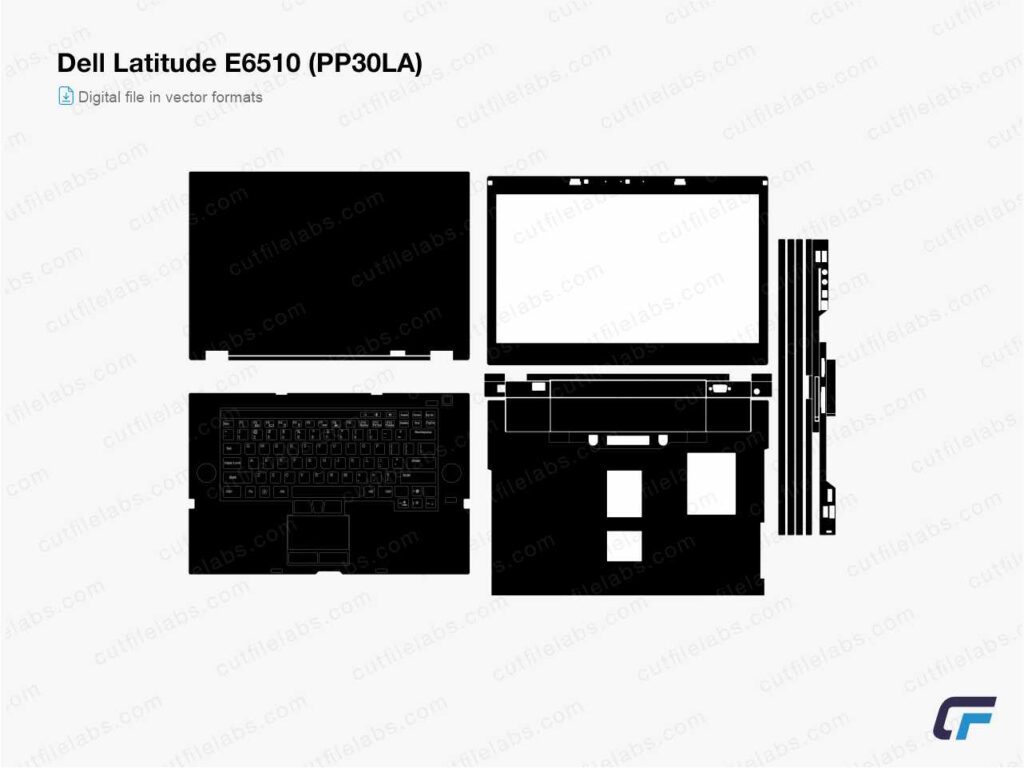 Dell Latitude E6510 (PP30LA) (2010) Cut File Template