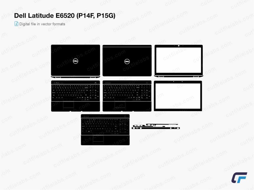 Dell Latitude E6520 (P14F, P15G) (2010) Cut File Template