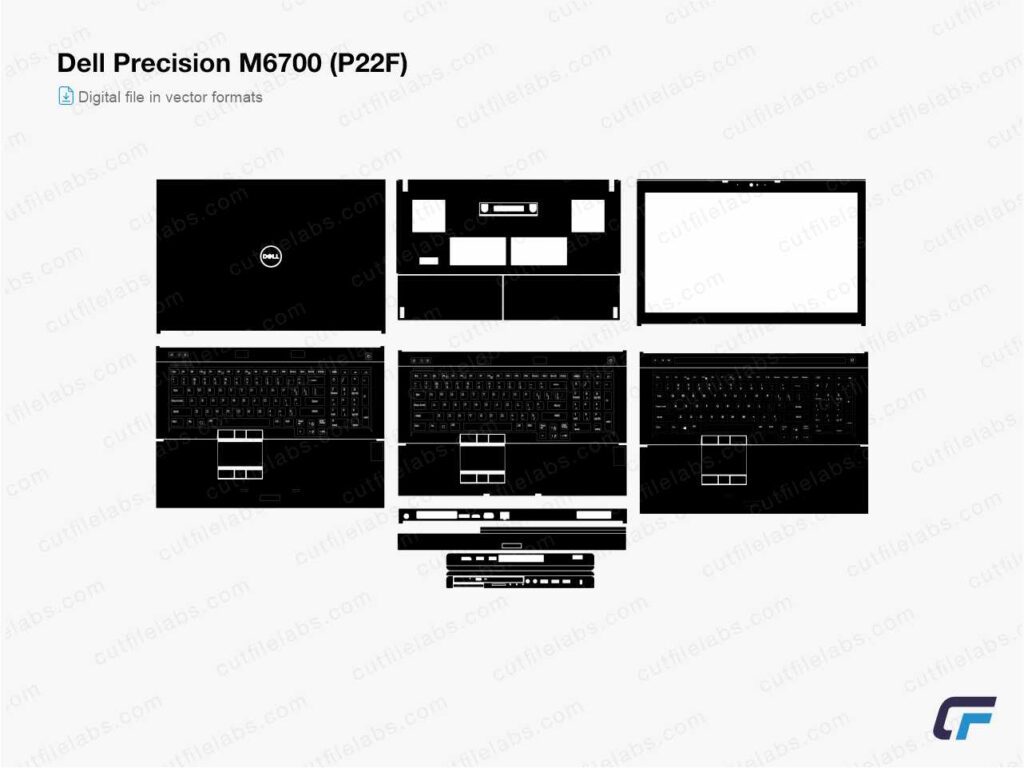 Dell Precision M6700 (P22F) (2012) Cut File Template