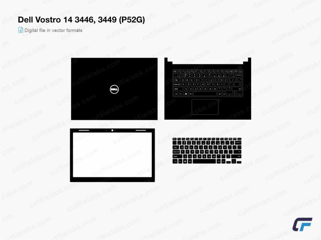 Dell Vostro 14 3446, 3449 (P52G) (2014) Cut File Template