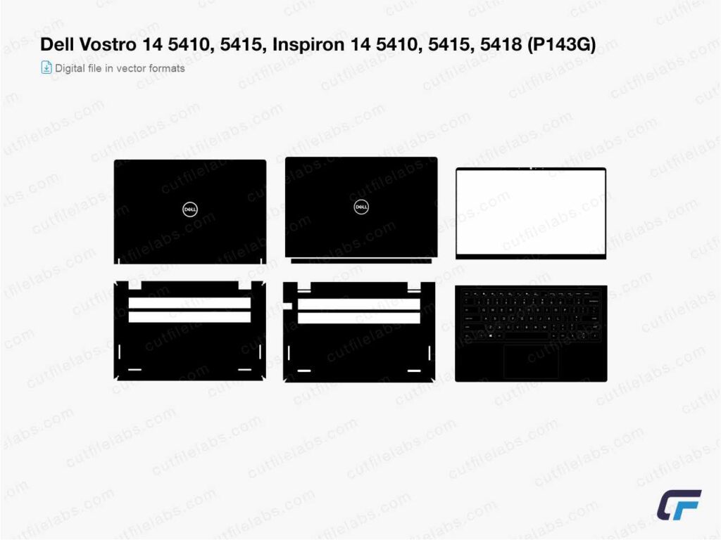 Dell Vostro 14 5410, 5415, Inspiron 14 5410, 5415, 5418 (P143G) Cut File Template