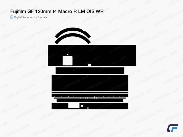 Fujifilm GF 120mm f4 Macro R LM OIS WR (2017) Cut File Template