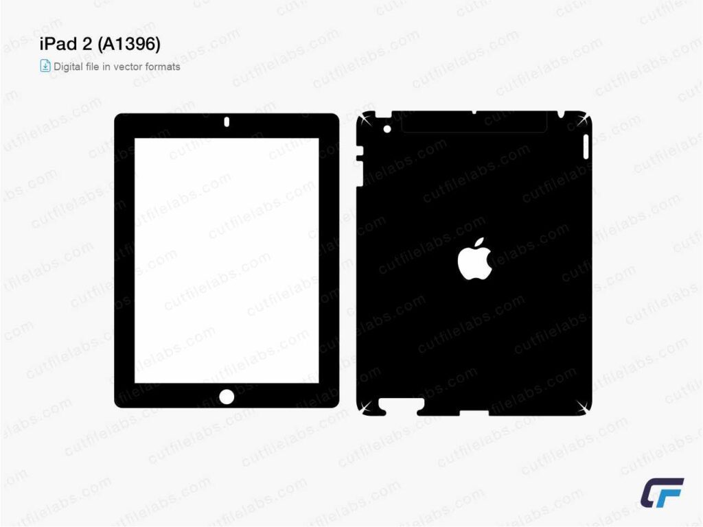 iPad 2 (A1396) (2011) Cut File Template
