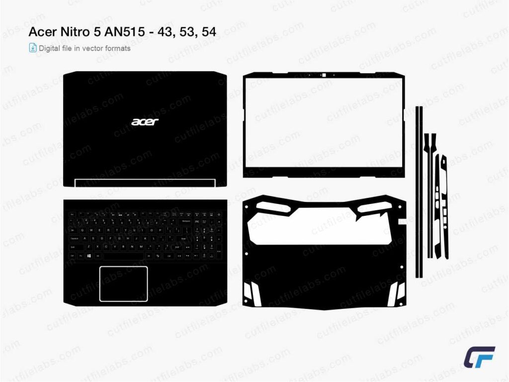 Acer Nitro 5 AN515 – 43, 53, 54 Cut File Template