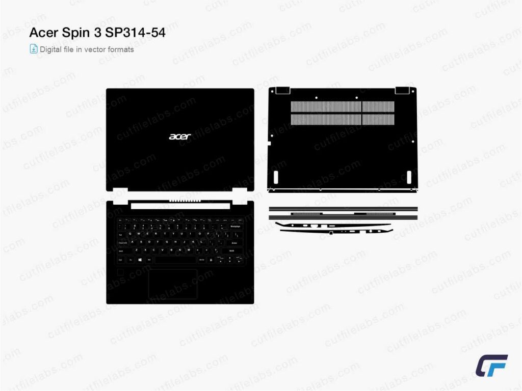 Acer Spin 3 SP314-54 (2020) Cut File Template