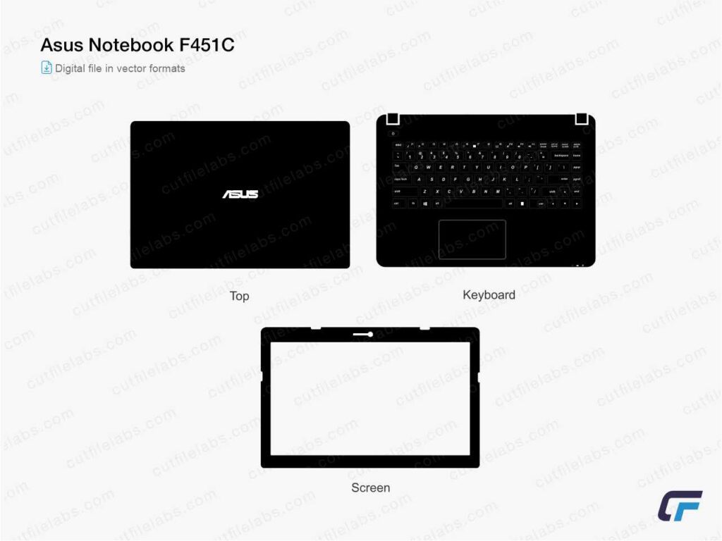 Asus Notebook F451C Cut File Template
