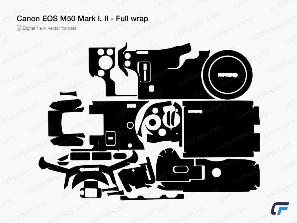Canon EOS M50 Mark I, II (2018, 2020) Cut File Template