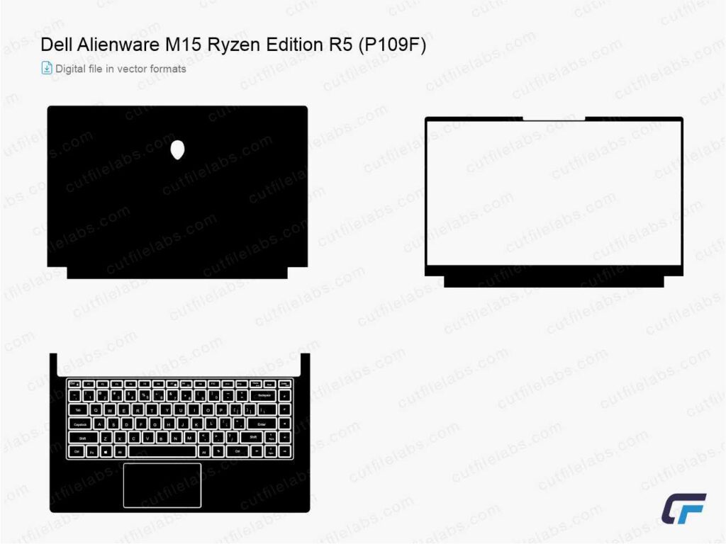 Dell Alienware M15 Ryzen Edition R5, R6 (P109F) (2021) Cut File Template