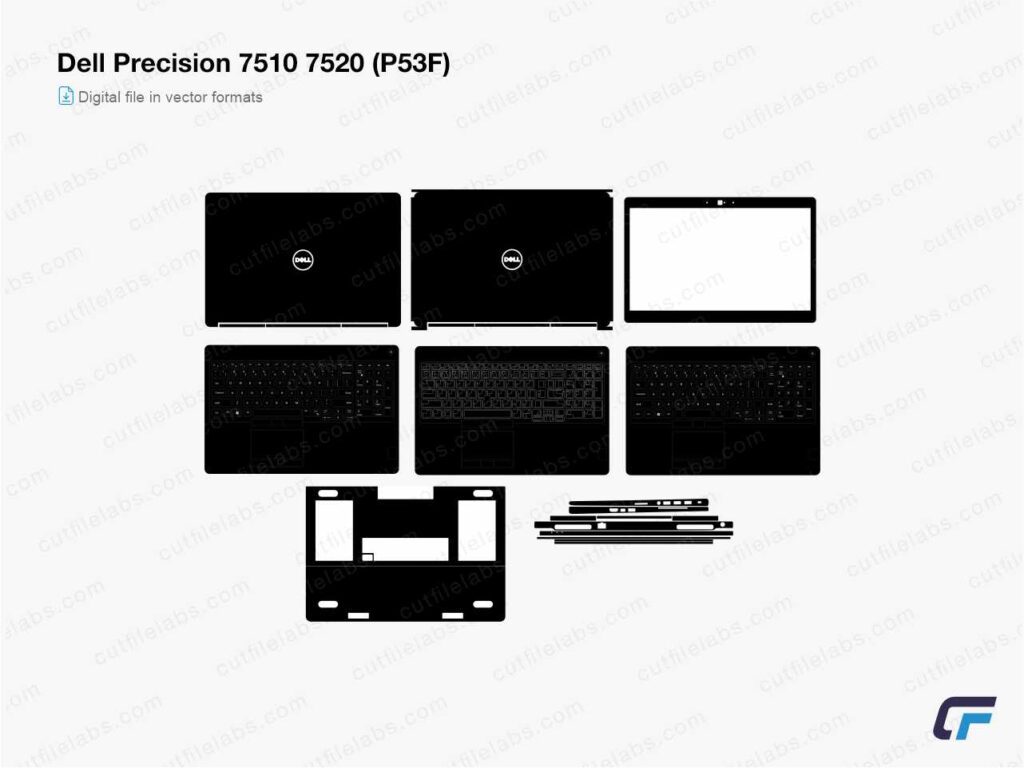 Dell Precision 7510, 7520 (P53F) Cut File Template
