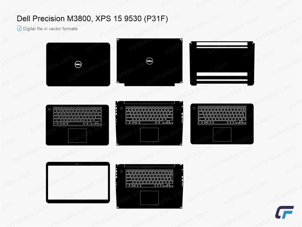 Dell Precision M3800; XPS 15 9530 (P31F) (2014) Cut File Template