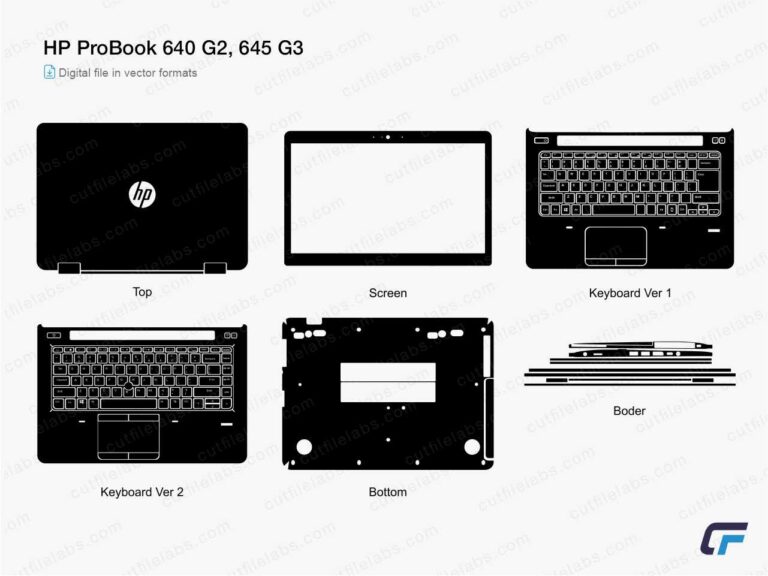 HP ProBook 640 G2, 645 G3 (2022) Cut File Template