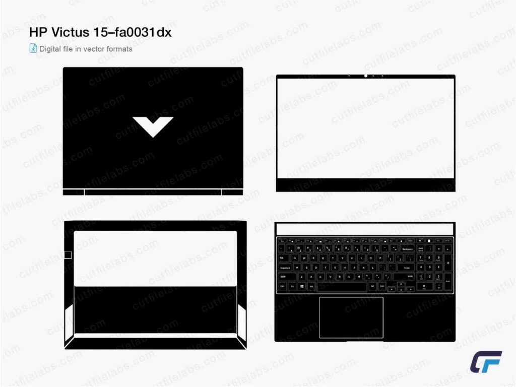HP Victus 15-fa0031dx, Victus 15-fa Series (2022) Cut File Template